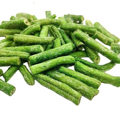 China Halal Nutritious Fried Stringless Green Bean Crispy Snacks Vacuum Dried Vegetables for sale