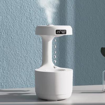 China Homefish OEM Gota de agua portátil de 800 ml Humidificador antigravedad Reloj digital Ultrasonido Humidificador antigravedad en venta