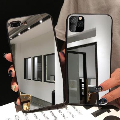 China Shockproof TPU PC For iPhone 13 mini 13 pro 7 8 max plus X XR XS Max Case Make Up With mirror cover for iPhone 11 pro mirror phone case for sale