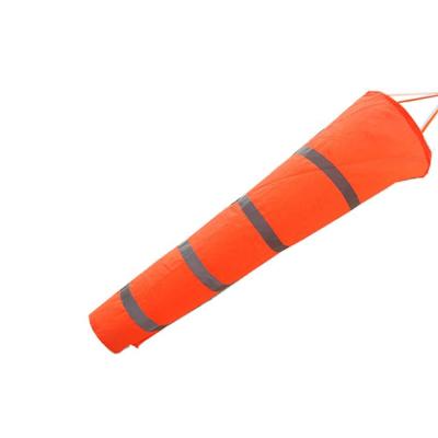 China Outdoor Hanging Orange Airport/Farmhouse Windsock Rip-Stop Wind Sock Orange Windsocks With Reflective Belts for sale