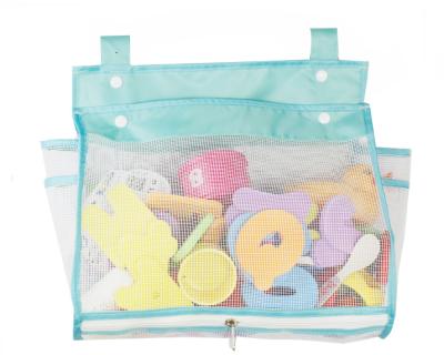 China Viable Quick Dry Mesh Net Bag Bathtub Storage with 2 Pockets for Kids Toys and Bathroom Basics for sale