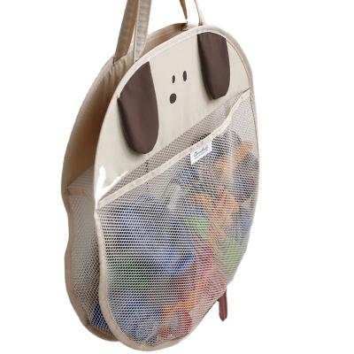 China Cute Viable Baby Bathtub Toy Hanging Bag Suction Bathroom Organizer Net Mesh Double Layer Storage Bag for sale