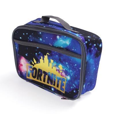 China Fashionable Luminous Square Children's New Arrival Waterproof Lunch Box Lunch Bag Handheld Lunch Bag for sale