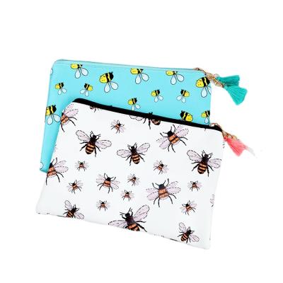 China Fashion Small Bag Waterproof Cosmetic Delicate Zipper Portable Bee Small Cute Makeup Bags for sale