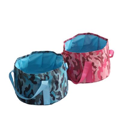 China Durable Oxford Cloth Wash Bucket Travel Outdoor Camping Collapsible Water Bucket for sale