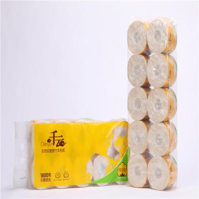 China 4ply Water Color 100% Soft Comfortable Wettable Natural Bamboo Pulp Toliet Tissue Roll Toliet Paper for sale