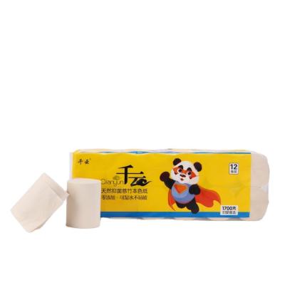 China Wholesale Soft Cozy Natural Bamboo Pulp Roll Toilet Paper Soft Comfortable Cotton Skin-friendly Paper for sale