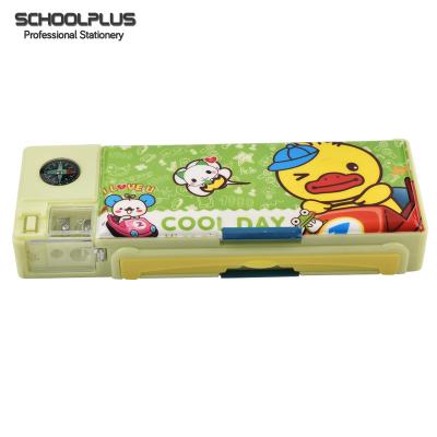 China New Product Multifunctional Compass Pen Pencil Case Custom With Sharpener for sale