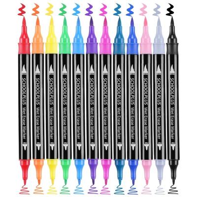 China 12 Colors Dula Tips Wet Erase Marker Pen Used on Dry Erase Board, Glass and Any Kind of Wet Erase Surface, Wet Erase 6.7 Inches for sale