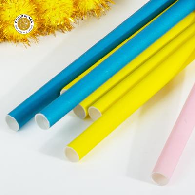 China Disposable 500Pcs Color Striped Drinking Straws Biodegradable Paper Straws For Wedding Birthday Party for sale