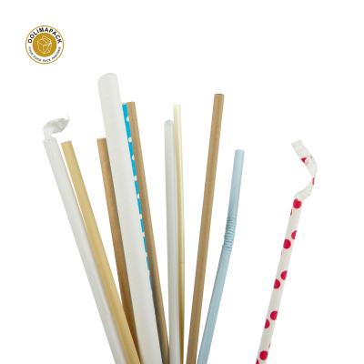 China Disposable Custom Printed Disposable Assorted Colors Biodegradable Paper Straws For Juices, Shakes, Smoothies, Party Supplies Decorations for sale