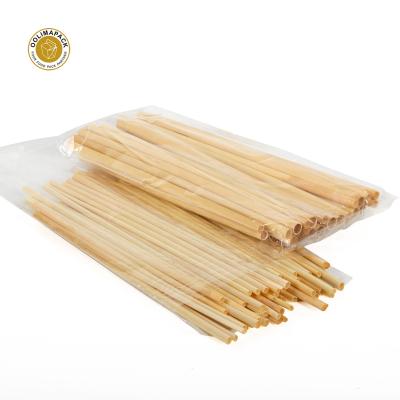 China Reed Drinking Straws With Customized 100% Biodegradable Eco-friendly Disposable Logo Disposable Pack Reed Straw In Whole Box for sale