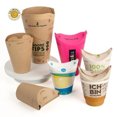 China Wholesale Easy To Use Eco Friendly Disposable Coffee Paper Cups Butterfly Fry Paper Cups for sale