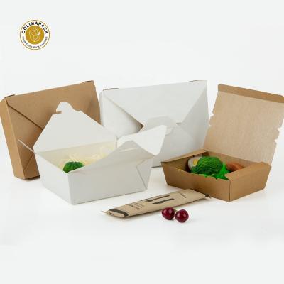 China High Quality Paper Takeout Wholesale Disposable Bento Box Food Packaing Compostable Bento Lunch Box For Fast Food for sale