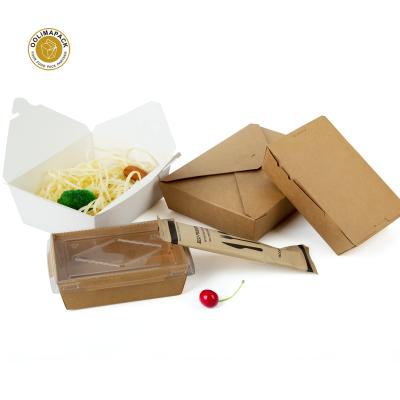 China Disposable Personalization Bento Box Eco Friendly Recycled Disposable Paper Take Away Food Packaging Lunch Box for sale