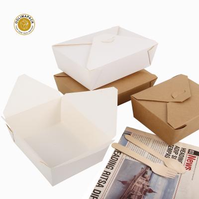 China Eco-Friendly High Quality Paperboard Bento Lunch Box Disposable Fast Food Takeaway Collapsible Box Paper for sale