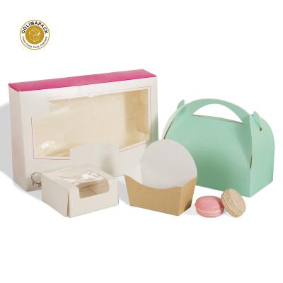 China Customized Disposable Biodegradable Pink Takeout Donut Box With Clear Window Disposable Donut Donuts Dozen Boxes for sale