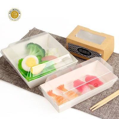 China Wholesale Customized Paper Sushi Disposable Food Bento Packaging Box for sale