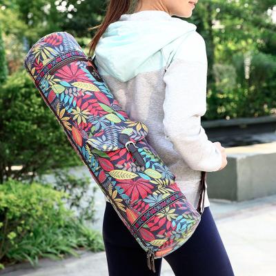 China Segeltuch-Material Druckyoga-Tasche, Sport-Matten-Tasche Pilates-Matten-Rucksack zu verkaufen