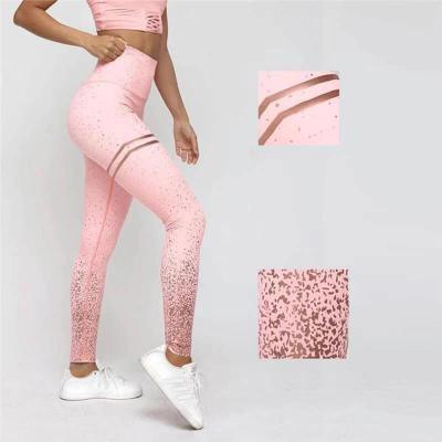 Chine Pantalon courant de sport de bout droit de gymnase de Waisted des femmes de gymnase de guêtres de scintillement élevé de paillette à vendre