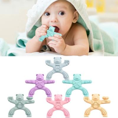 China Funny Christmas Battery Operated Wholesale Rainbow Silicone Baby Teethers for sale