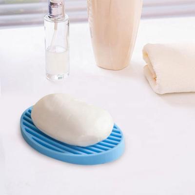 China OEM/ODM Modern Soap Tray Jabonera Silicone Soap Holder Self Draining Waterfall Shape Bathroom Soap Holder Mold Kitchen 8.5*12*1.5cm for sale