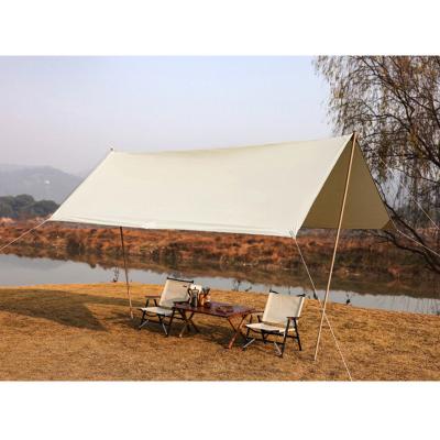 China UV-Resistant Outdoor Cotton TC Shelter Ultralight Shade Tarpaulin Outdoor Camping Square Canopy With Aluminum Alloy Pole for sale