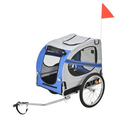 China Blue Steel Dogs Pet Bicycle Trailer Dog Bike Carrier Water Resistant Travel for sale