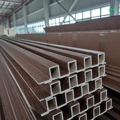 China Waterproof PVC Wood Plastic Wood Plank Flooring Plastic Composite Exterior Wall Cladding for sale