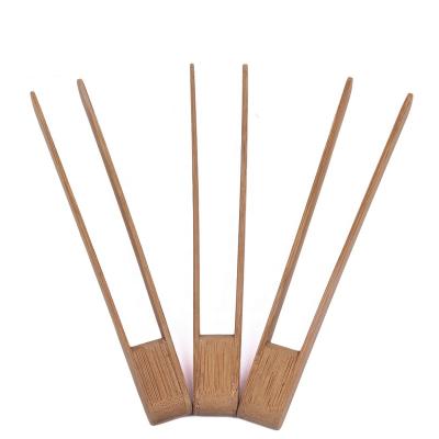 China Sustainable Pure Natural Bamboo Tongs Sugar Tongs Set For Kitchen Serving for sale