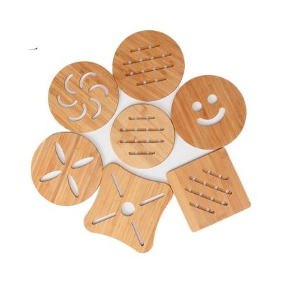 China Sustainable Modern Multiple Shapes Bamboo Wooden Tea Coaster Heat Resistant for sale