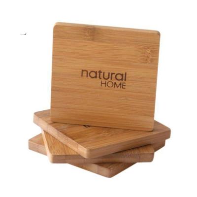 China Sustainable Eco Friendly Laser Engraved Bamboo Wooden Engraved Coaster With Logo for sale