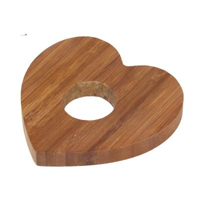 China Fujian Factory Sustainable Custom Mug Coaster Heart Shape Bamboo Drink Coaster for sale