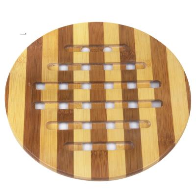 China Sustainable Promotional Bamboo Table Mat Heat Resistant Bamboo Coaster for sale