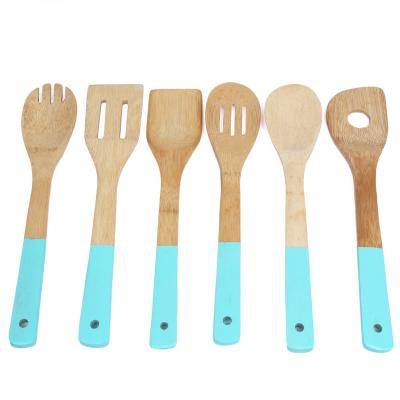 China Nice Sustainable Gift Quality Kitchen Bamboo Colorful Utensils For Baking for sale