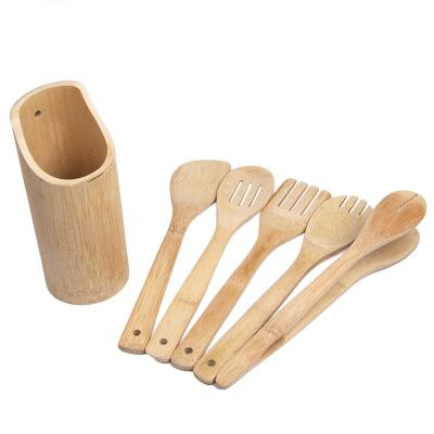 China Sustainable Hot Selling Bamboo Kitchen Utensils With Rack From China Utensils Manufacturers for sale