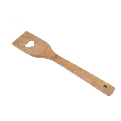 China Custom Heart Shaped Notched Bamboo Spatula Viable For Cooking for sale