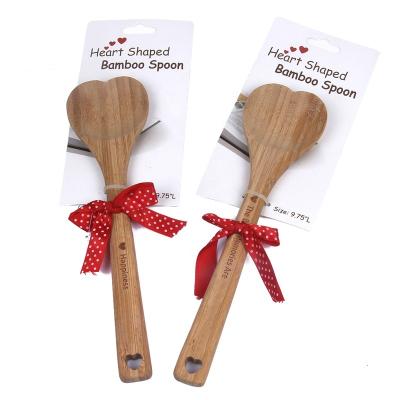 China Viable Christmas Gift Wooden Spoon Bamboo Engraving Heart Shaped Jigger for sale