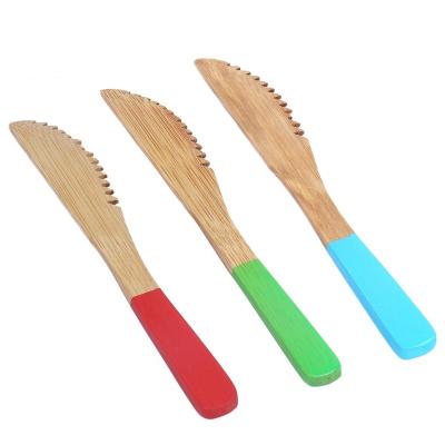 China Viable Eco-Friendly Portable Colorful Wooden Bamboo Knife for sale