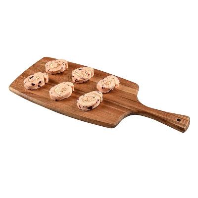 China Sustainable Acacia Wood Kitchen Choppers With Handle For Meat, Cheese, Bread, Vegetables &Fruits for sale