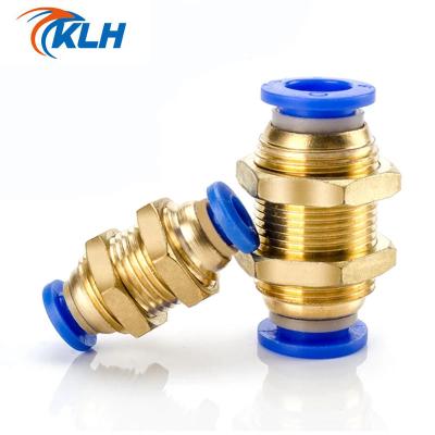 China Garment Shops PM4/6/8/10 KPM One Series Touch Air Hose Tube Connector Pneumatic Push To Connect Bulkhead Straight Brass Unions Quick Fitting for sale