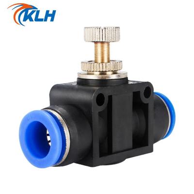 China Garment Shops LSA4/6/8/10 KLSA Series Pneumatic Straight One Touch Union Air Flow Controller Speed ​​Control Valve With Push-to-Connect Fittings for sale