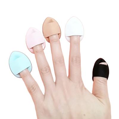 China Face Makeup Tools Mini Makeup Sponge Pointed Drop-shape Foundation Smudge Black Air Cushion Finger Cosmetic Puff for sale