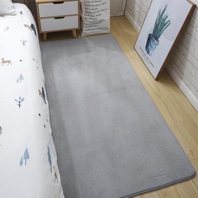 China Eco-friendly.anti-slip Modern Floor Rug Household Plush Velvet Solid Color Bedroom Blanket Nordic Coral Blanket for sale