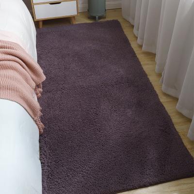 China Modern Wholesale Wool Carpets Pure Color Faux Fur Lamb Rugs Bedside Bedroom Blankets for sale