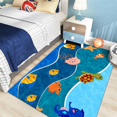 China Wholesale Washable Cartoon Nursery Room Kids Pay Mat Carpet Living Room Kids Floor Mats Home Rugs for sale