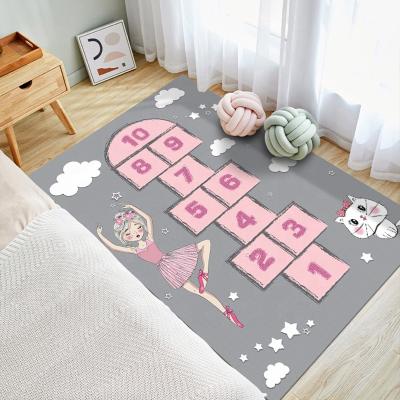 China Washable Kids Rugs For Teens Hopscotch Game Living Room Kids Bedroom Rugs Rugs for sale