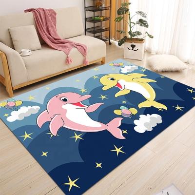 China Washable Cartoon Painting Rug For Kid Area Rugs Home Bedroom Blanket for sale