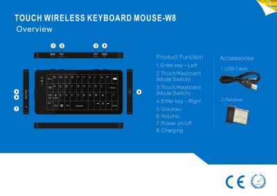 中国 Wifi 2.4GHz の人間の特徴をもつ PC TV 箱のための無線はえの空気マウスのタッチパッドのキーボードのキー 販売のため