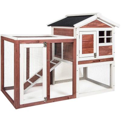 China SDR034 Sustainable Outdoor Wooden Rabbit Hutch Pet Hutch In Garden for sale